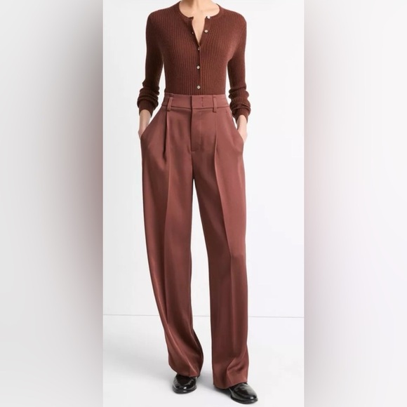Vince Pants - NWT Vince Wide-Leg Tailored Trousers in Brown